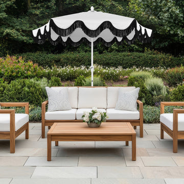 Collins 9 ft. Classic Cottage Tassel Market Patio Umbrella